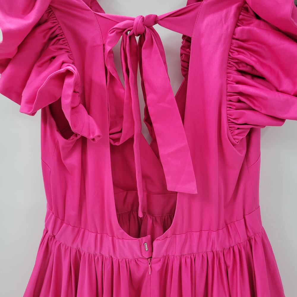 Making the Cut Designer Sienna High Low Dress Medium Magenta Ruffle Flounce New - Picture 12 of 16